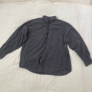 GAP Blue and Salmon Plaid Button-Down Shirt